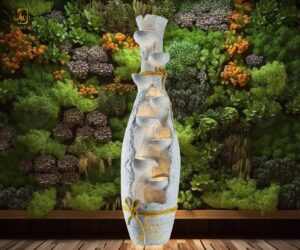 Holiness Craft Magnum Lamp 9 Pyali Surahi Water Fountain for Home Living Room Decor Decoration Outdoor Gifting Items 47 inches / 120 cm with Light & Pump