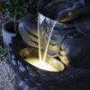 Holiness Craft Big 4.6 feet Mystic Large Lotus Buddha Fiber Water Fountain Black